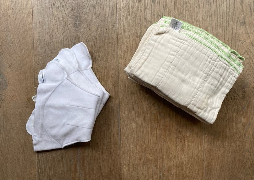 Wasbare luiers/prefolds - gratis, Ophalen, Gebruikt
