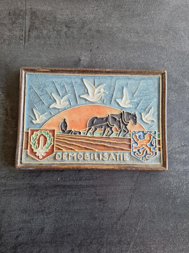 Porceleyne Fles Cloisonnétegel Demobilisatie, Ophalen of Verzenden