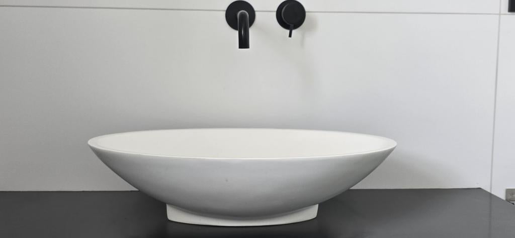 Witte mooie waskom voor badkamermeubel, zgan, Ophalen, 50 tot 100 cm, Zo goed als nieuw, Minder dan 100 cm