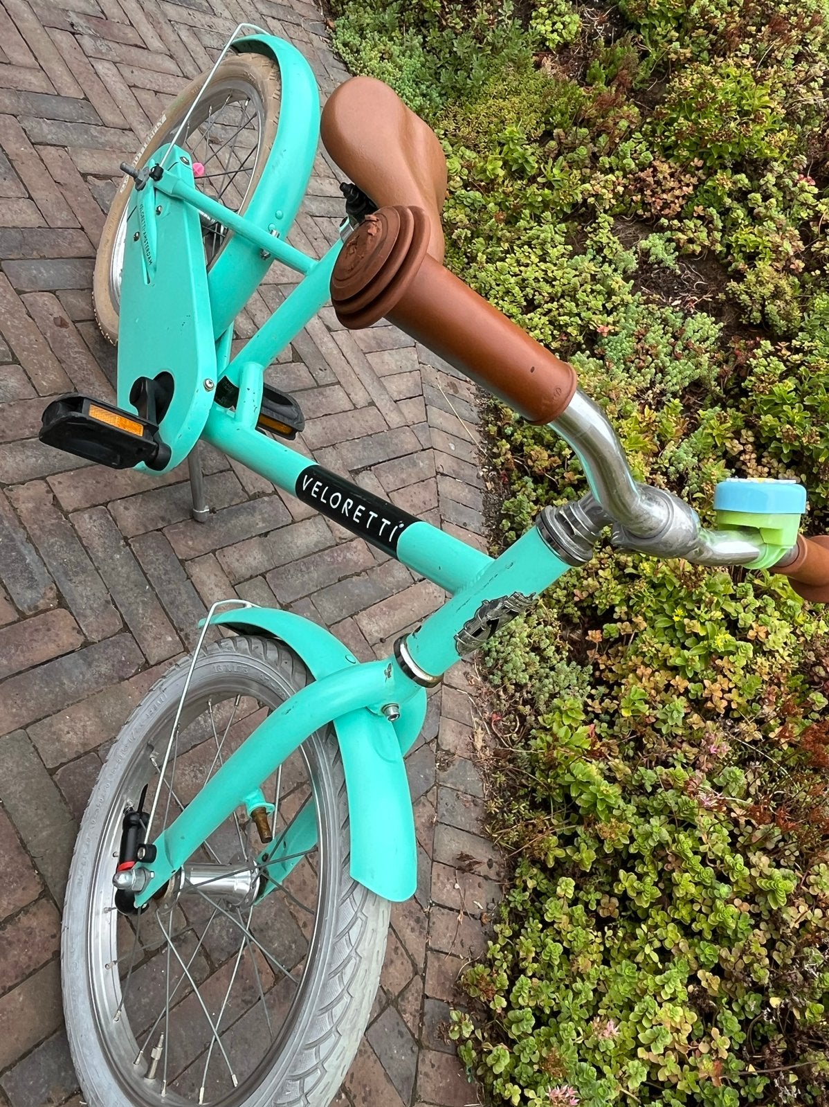 Veloretti kinderfiets 16 inch - Mintgroen, Ophalen, Gebruikt, Terugtraprem, 16 tot 20 inch