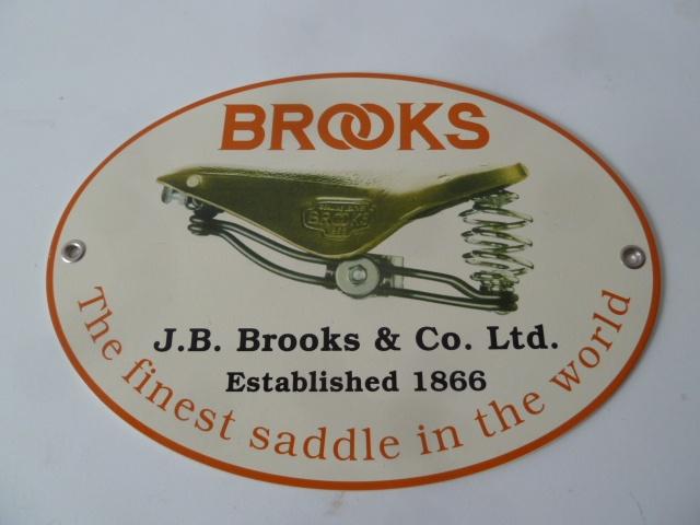 reclamebord BROOKS fiets zadel antieke fiets oldtimer, Ophalen of Verzenden, Zo goed als nieuw, Reclamebord