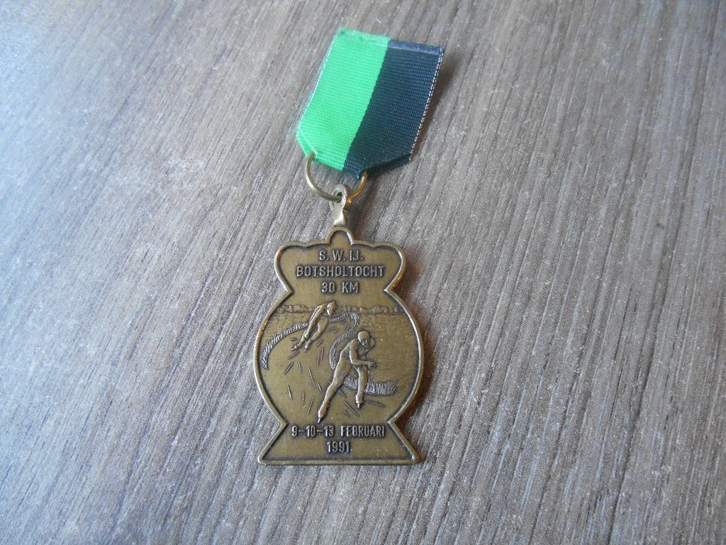 Schaatsmedaille S.W.IJ. Botsholtocht 30 km 1991, Ophalen of Verzenden, Overige materialen, Nederland
