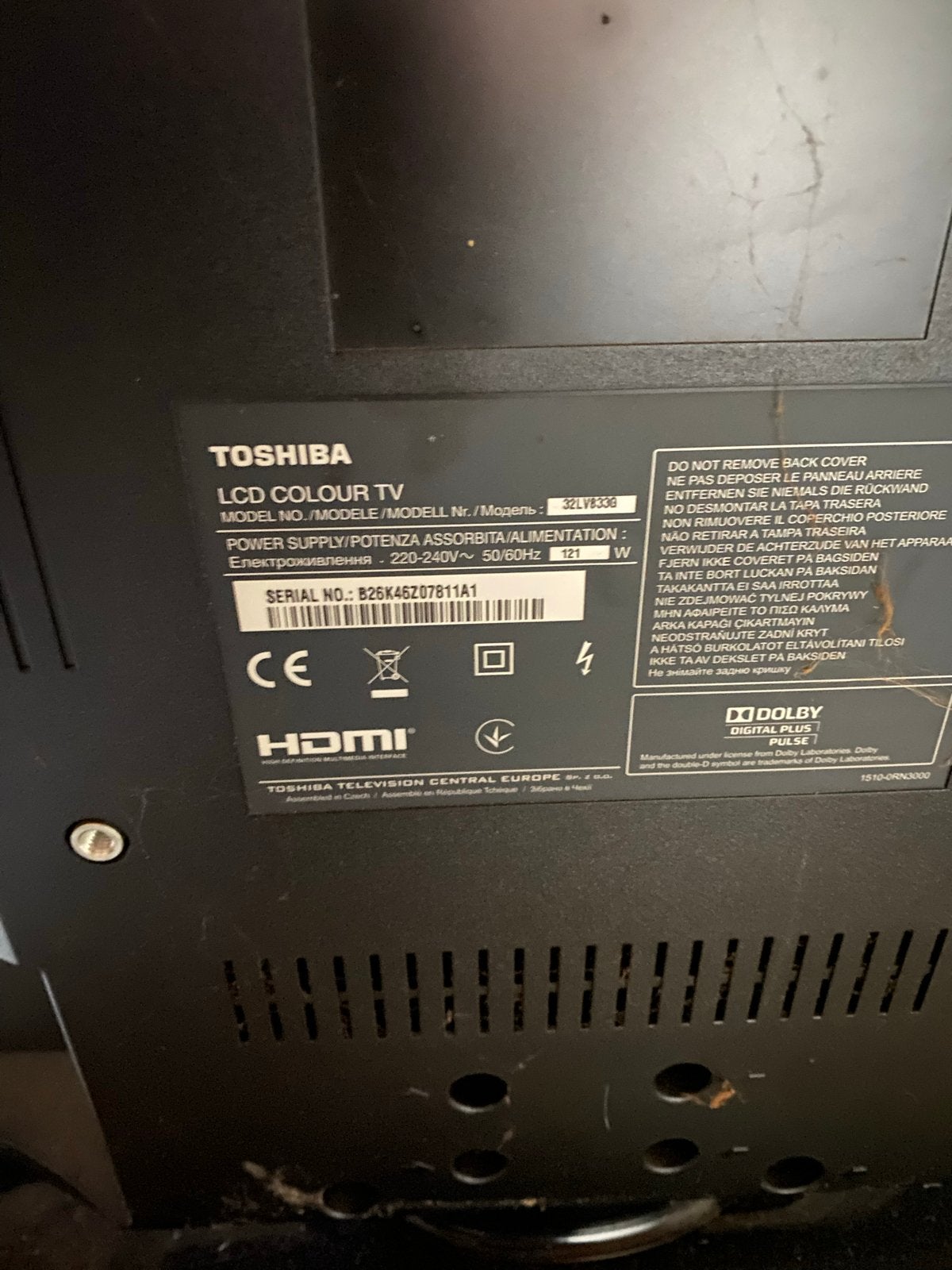 Toshiba 32" LCD TV met Salora DVD-speler en afstandsbedienin, Audio, Tv en Foto, Ophalen, 50 Hz, 80 tot 100 cm, Gebruikt