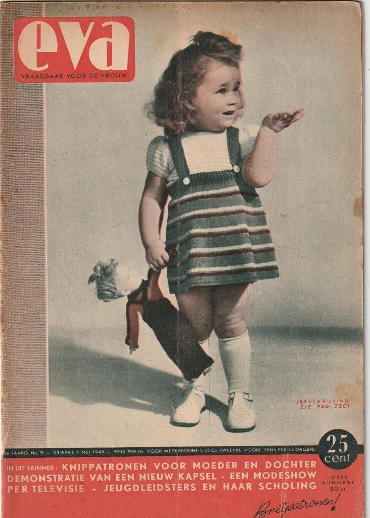 Vintage tijdschrift 1949 Eva n.9 breipatronen & recepten, Verzamelen, Verzenden, 1940 tot 1960, Nederland, Tijdschrift