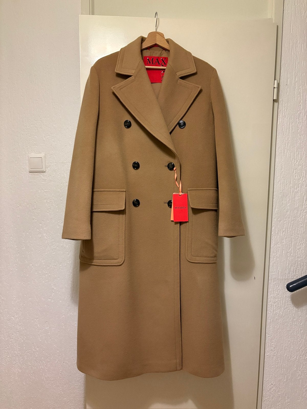 Max & Co zuiver wollen mantel nieuw voorzien van alle labels, Kleding | Dames, Ophalen of Verzenden, Nieuw, Maat 38/40 (M), Bruin