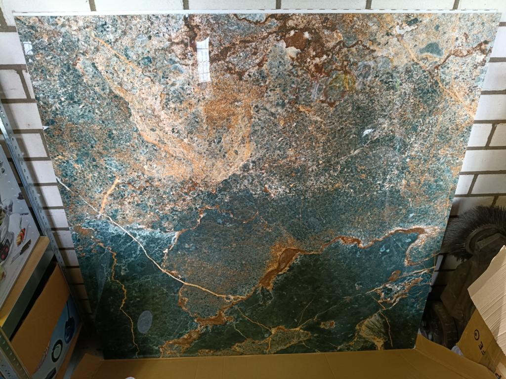 Tegel Dero marmer groen gepolijst 120 x 120 gerectificeerd, Doe-het-zelf en Verbouw, Tegels, Ophalen, 60 cm of meer, Nieuw, Minder dan 5 m²