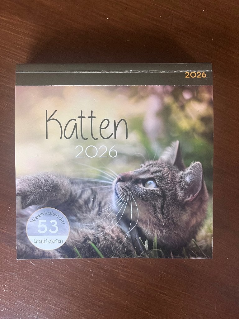 Gratis kattenkalender 2026 incl. 53 ansichtkaarten, Ophalen, Maandkalender, Nieuw