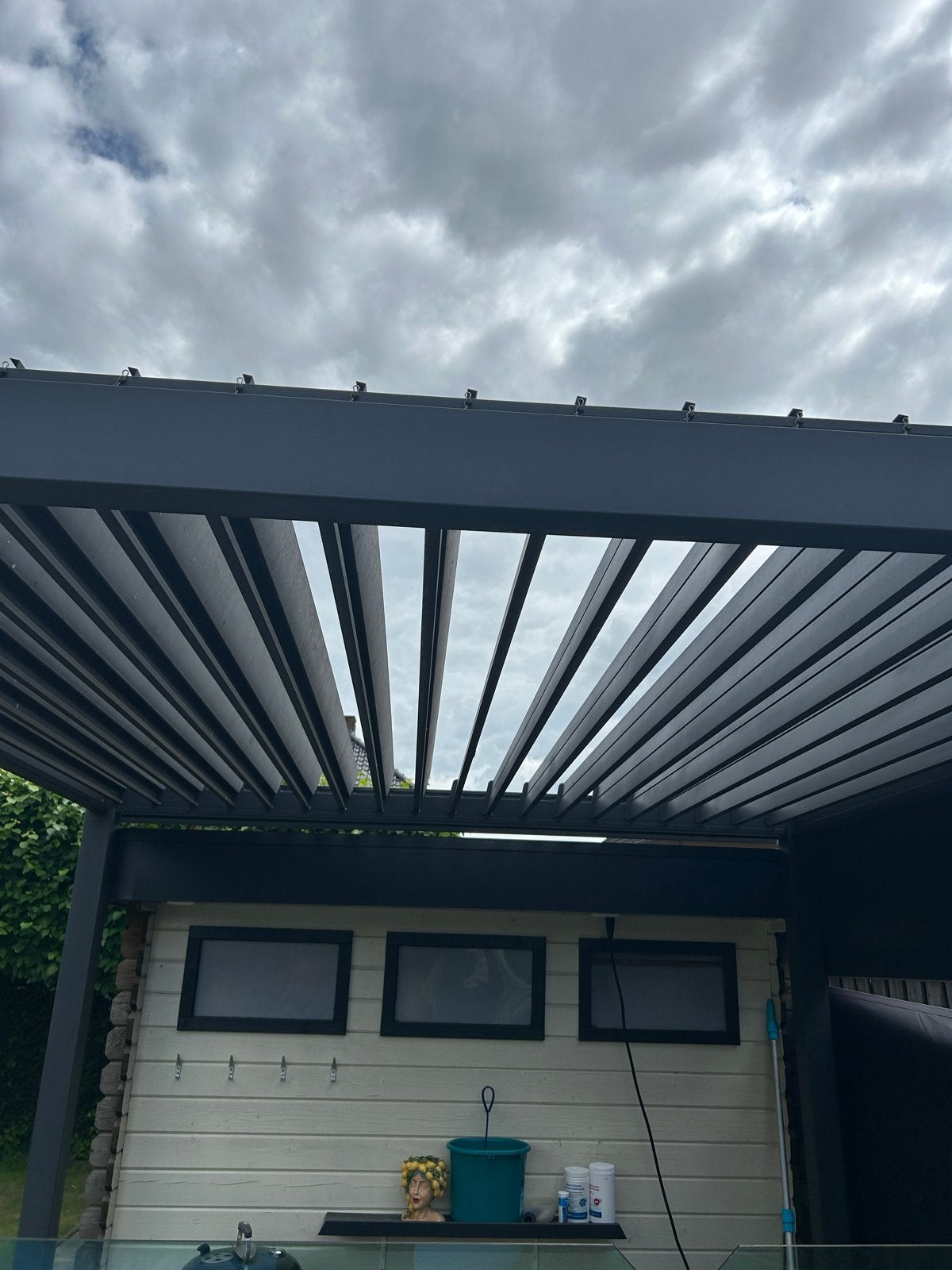Aluminium Maridor 3x3 overkapping met verstelbare lamellen, Ophalen of Verzenden, Zo goed als nieuw, Tuinpaviljoen