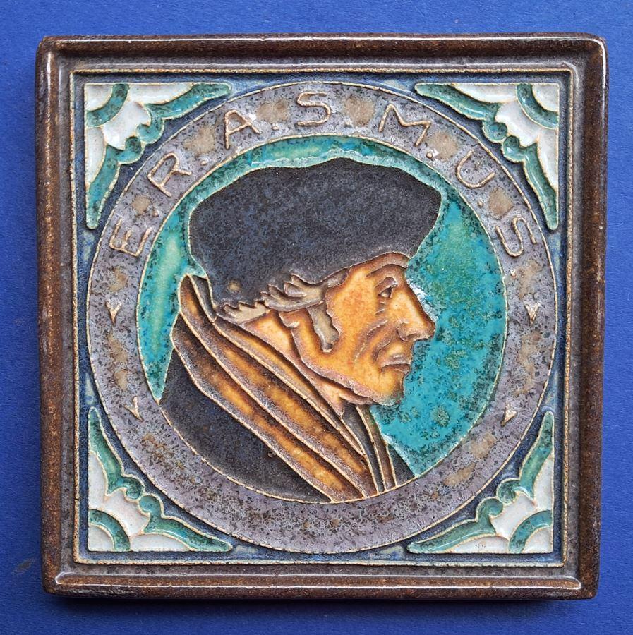 Porceleyne Fles Cloisonne Tegel Erasmus (p177-124) Zeldzaam, Antiek en Kunst, Ophalen of Verzenden