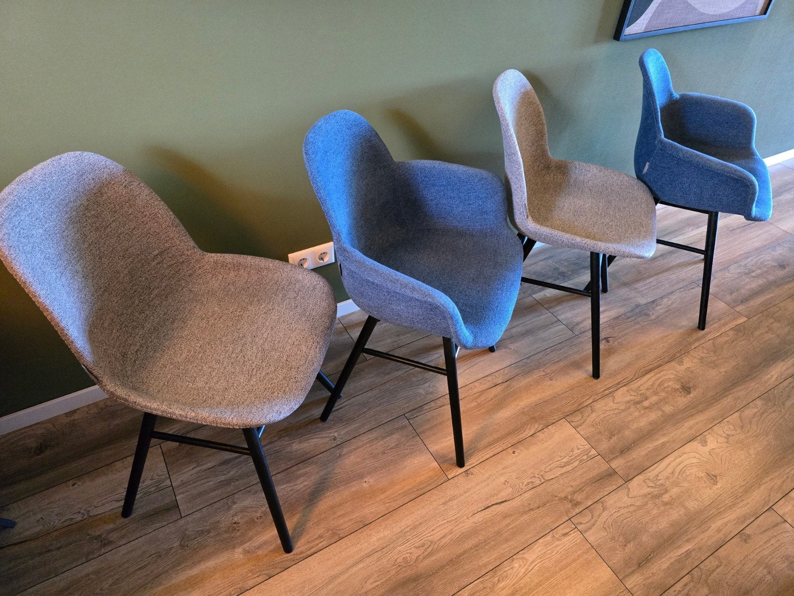 Zuiver Albert Kuip Soft eetkamerstoelen blauw, Ophalen, Vier