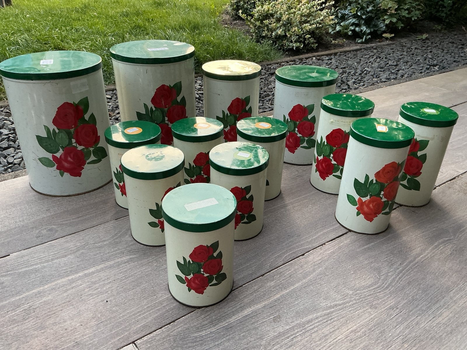 Tomado Vintage voorraadblikken met rozenprint - Set van 13, Ophalen