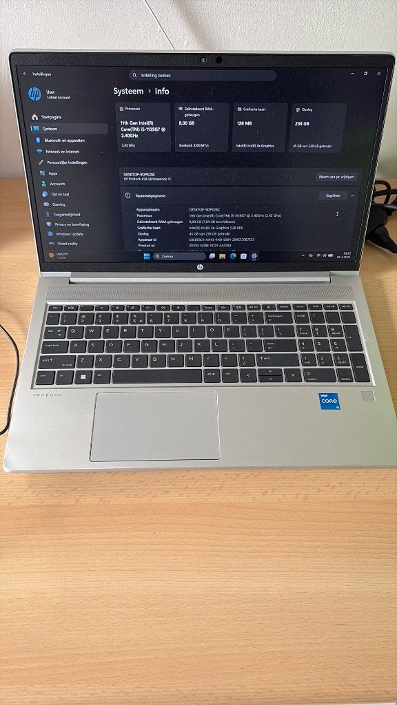 HP Probook 450 G8 Intel I5 11de, Computers en Software, Windows Laptops, Zo goed als nieuw, 15 inch, SSD, 3 tot 4 Ghz, 8 GB, Qwerty