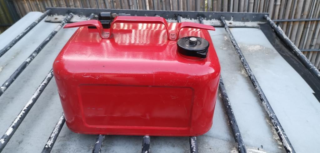 Vintage stalen Quicksilver 12 liter buitenboordmotor tank, Watersport en Boten, Ophalen of Verzenden, Gebruikt, Motor en Techniek