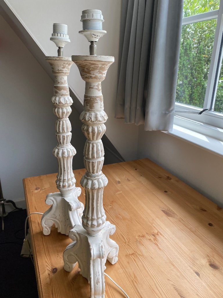 lampenvoet 2x landelijke stijl, Huis en Inrichting, Ophalen, Gebruikt, Wit, Landelijk