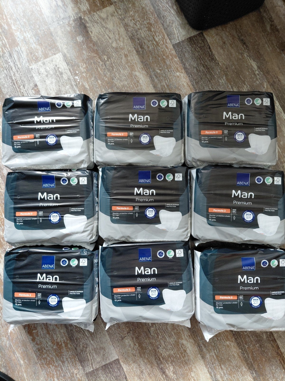 9 pakken Abena Man Premium Formula 2 (135 stuks in totaal), Diversen, Verpleegmiddelen, Ophalen of Verzenden, Nieuw