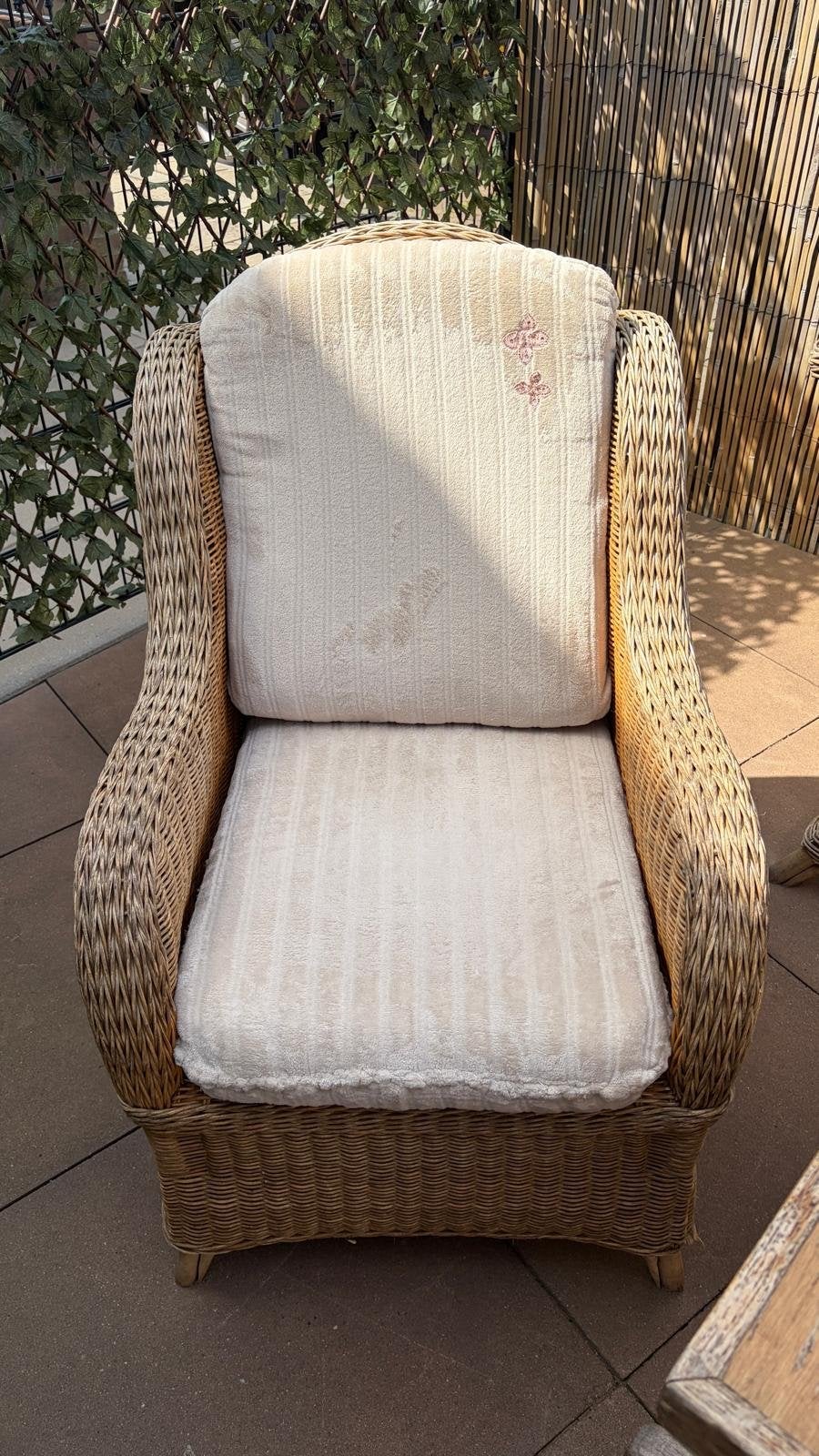 Rotan tuinstoelen met kussens 4x, Tuin en Terras, Ophalen, Gebruikt, Rotan
