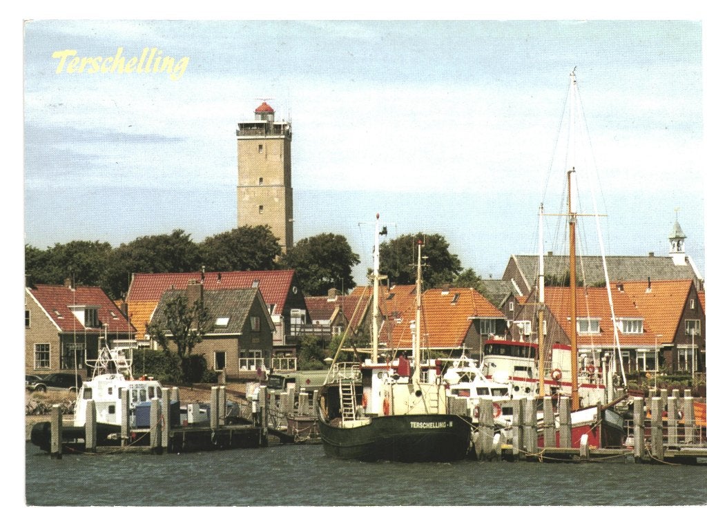 43017 Terschelling haven Vuurtoren Gelopen met postzegel