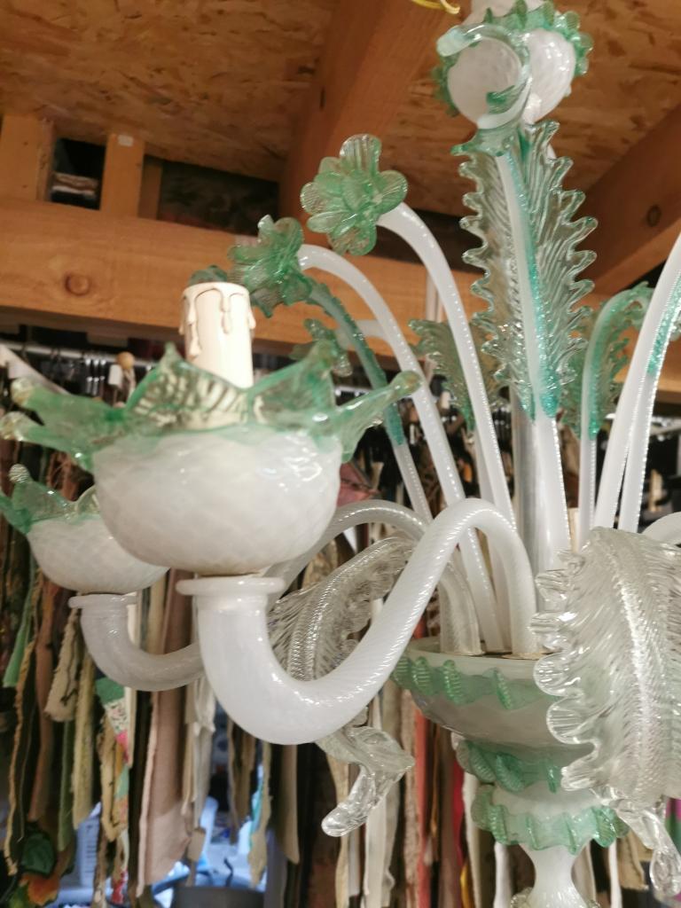Muranese Venetiaanse glazen, handgeblazen kroonluchter, Ophalen of Verzenden, Gebruikt, Glas, Vintage