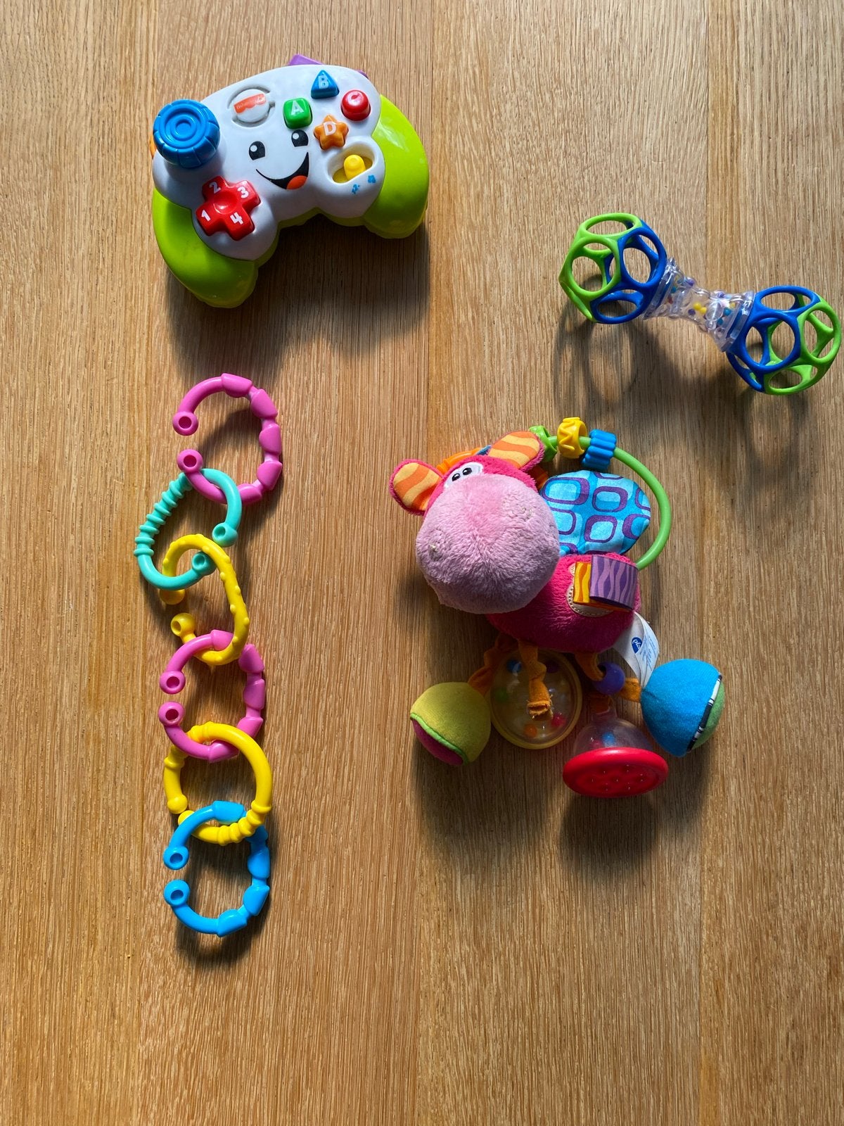 Baby speelgoed set: Fisher-Price, Playgro, Oball en ringen, Ophalen of Verzenden, Gebruikt, Overige typen, Met licht