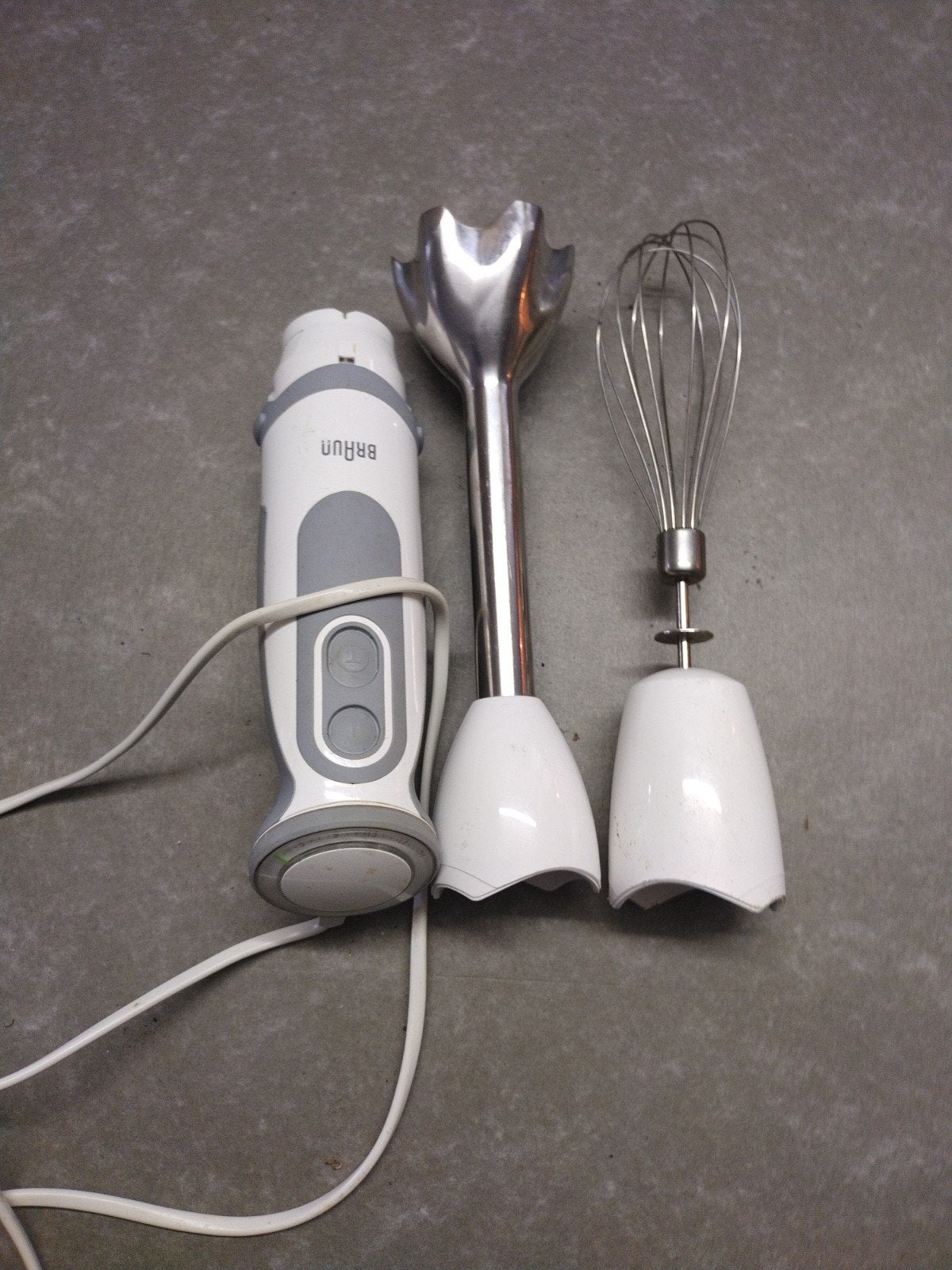 Braun staafmixer met garde opzetstuk, Gebruikt, 2 snelheden, Ophalen of Verzenden, Vaatwasserbestendig