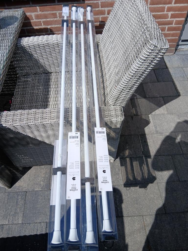 Gordijnroede wit 4x 160-300cm, Huis en Inrichting, Ophalen, Nieuw, Wit