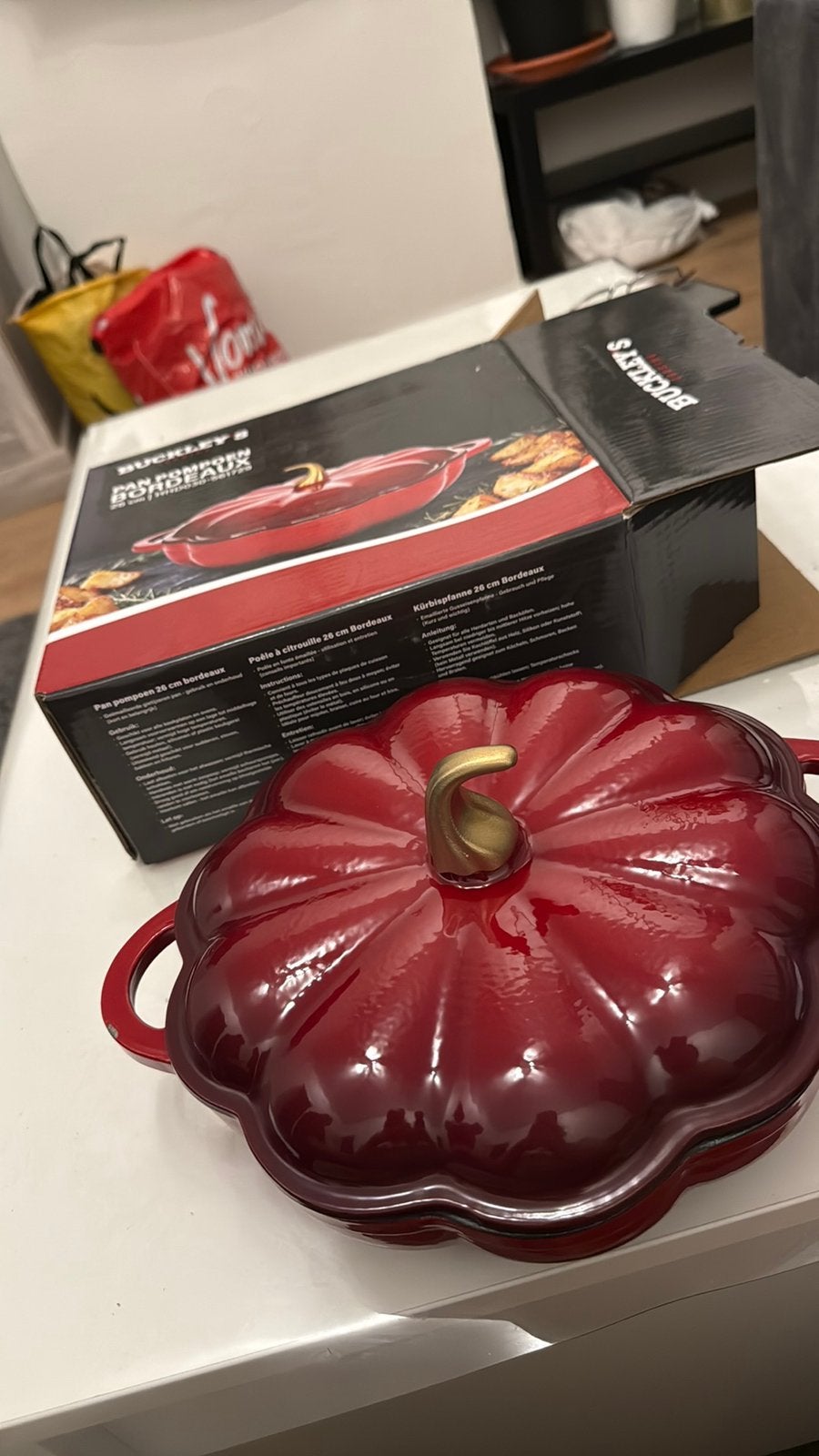 Pompoen pan, Huis en Inrichting, Keuken | Potten en Pannen, Ophalen of Verzenden, Nieuw, Emaille, Braadpan