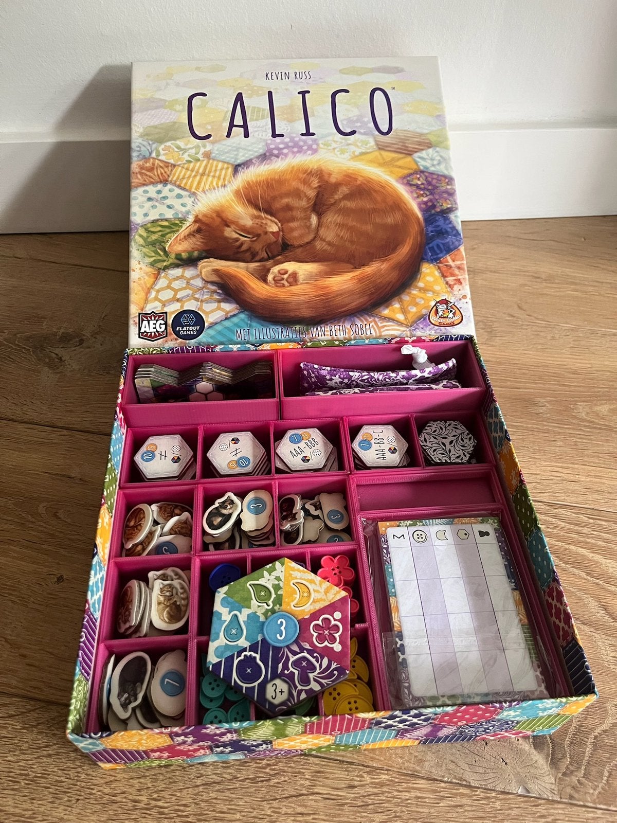 3d printed insert Calico - transparant roze, Hobby en Vrije tijd, Gezelschapsspellen | Bordspellen, Ophalen of Verzenden, Nieuw