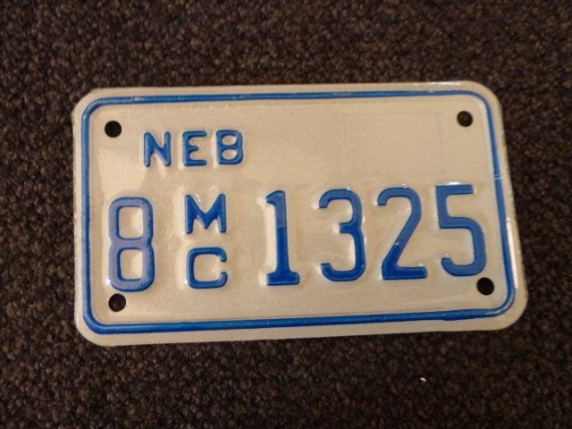Motor licenseplate / motor kentekenplaat Nebraska 1 USA, Verzenden, Gebruikt, Auto's