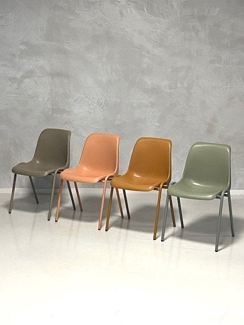 Retro kuipstoelen nieuw keukenstoel roze taupe oker prijs ps, Huis en Inrichting, Stoelen, Overige kleuren, ., Nieuw, Ophalen of Verzenden