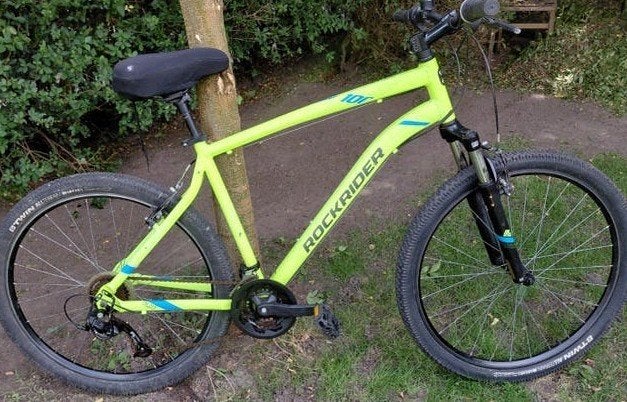 Rockrider 100 Mountainbike - Neon Geel, Overige merken, Gebruikt, Hardtail, Ophalen of Verzenden