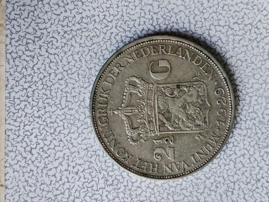 Nederland 2,5 gulden 1929, Ophalen of Verzenden, Koningin Wilhelmina