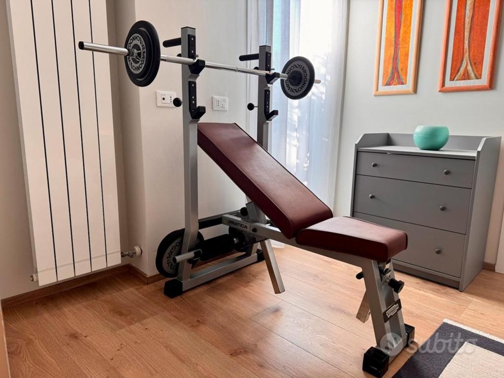 Technogym Pratica Halterbank set, Ophalen, Zo goed als nieuw, Fitnessbank