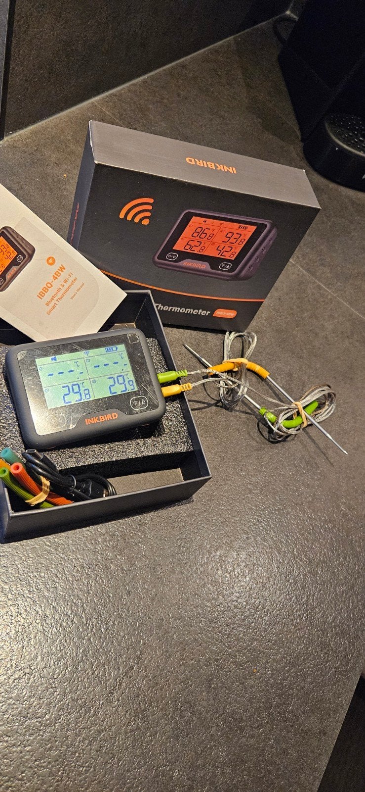 Inkbird IBBQ-4BW Bluetooth & WiFi Smart Thermometer, Ophalen of Verzenden, Gebruikt, Inkbird