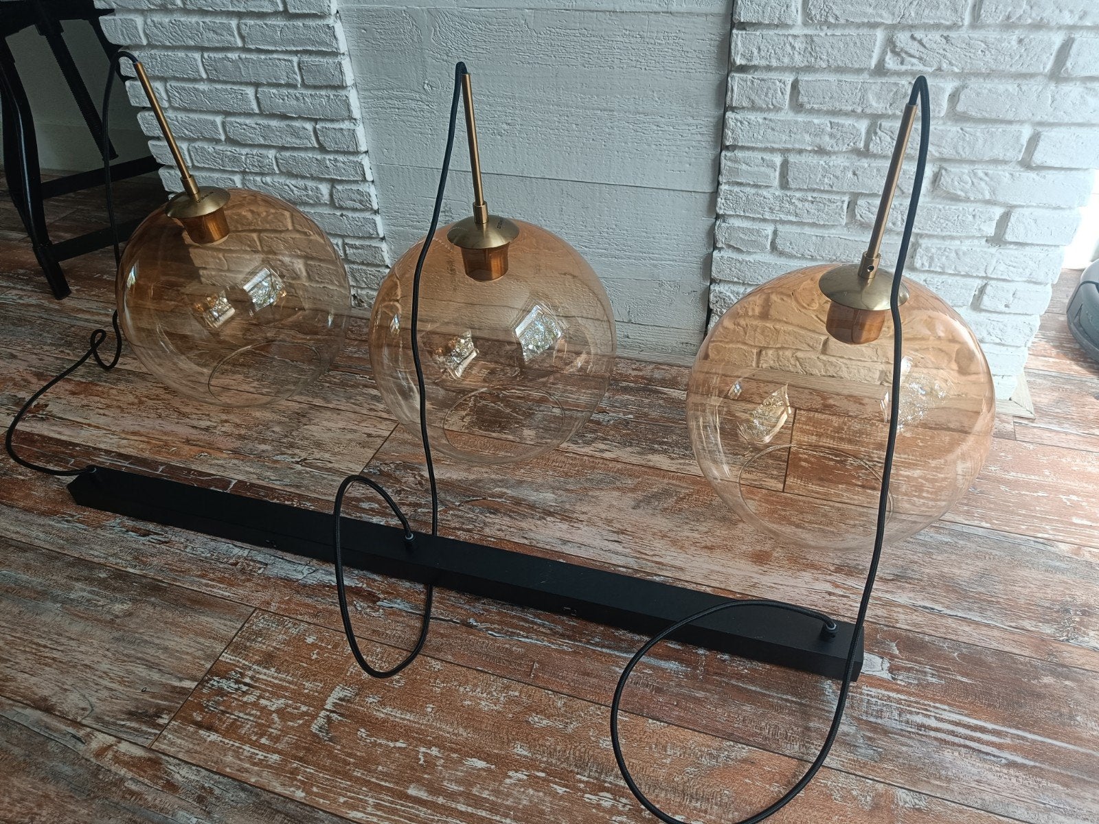 NIEUW! industriële hanglamp. incl 3 reserve bollen, Ophalen, Modern, Speels, E27 (groot), Zo goed als nieuw