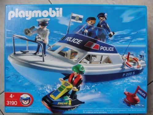 Te koop: playmobil 3190 politieboot., Ophalen of Verzenden, Gebruikt