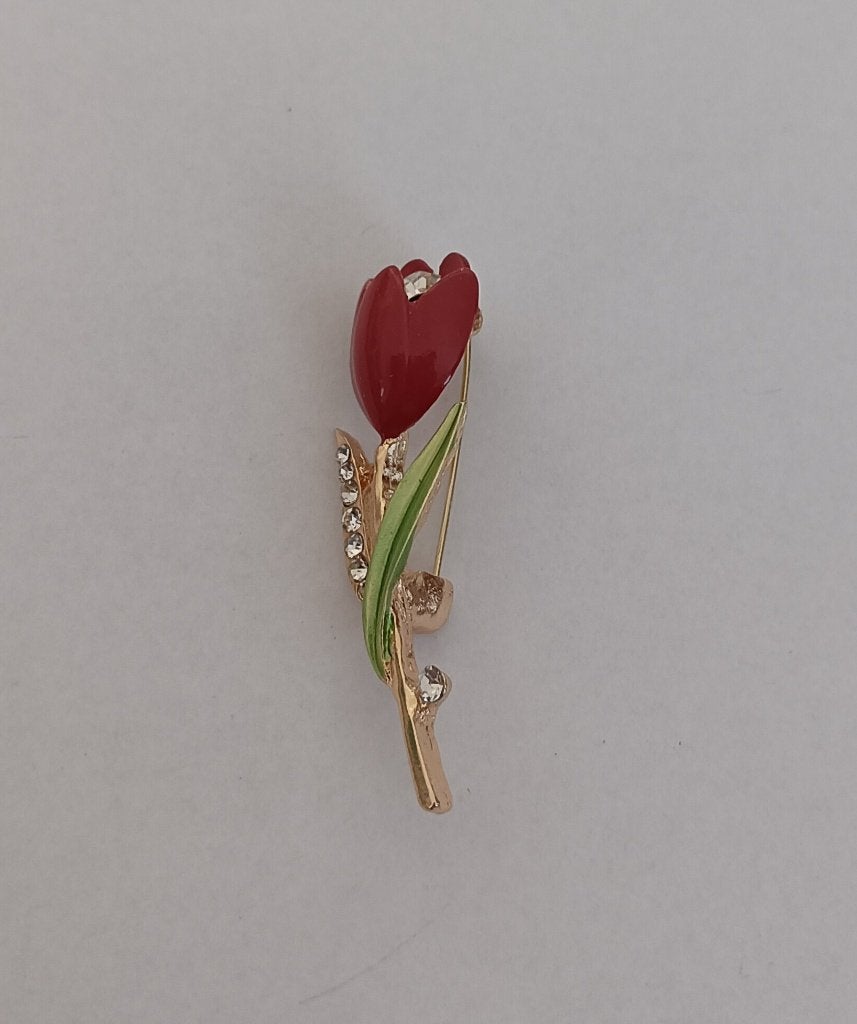 Tulp broche, Sieraden, Tassen en Uiterlijk, Broches, Overige materialen, 4 tot 7 cm, Overige kleuren, Nieuw