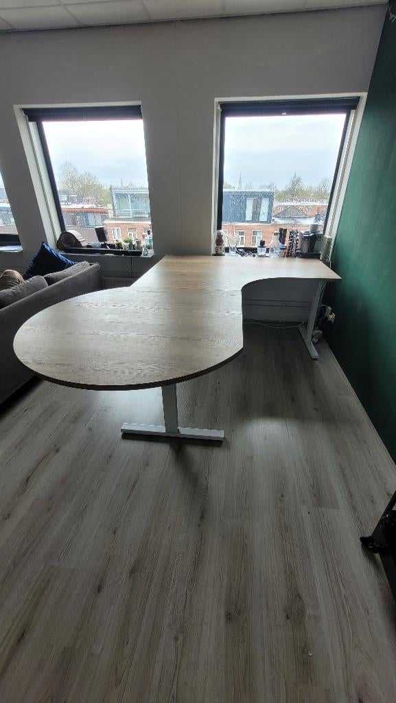Bureau met vergaderdruppel - eettafel, Overige typen, 195 cm, Overige merken, Overige materialen
