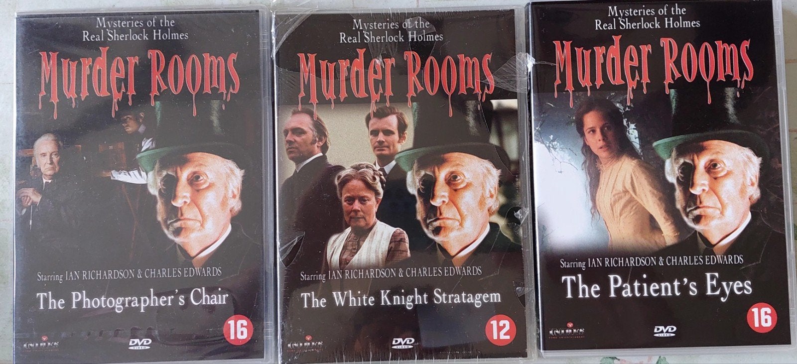 3x DVD Mysteries of the real Sherlock Holmes Murder Rooms, Engels, Vanaf 16 jaar, Nederlands, Ophalen of Verzenden