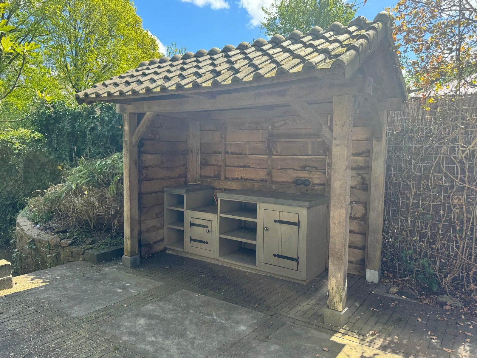 Houten overkapping (zonder buitenkeuken), Ophalen, Tuinhuis, 250 tot 500 cm, Zonder ramen