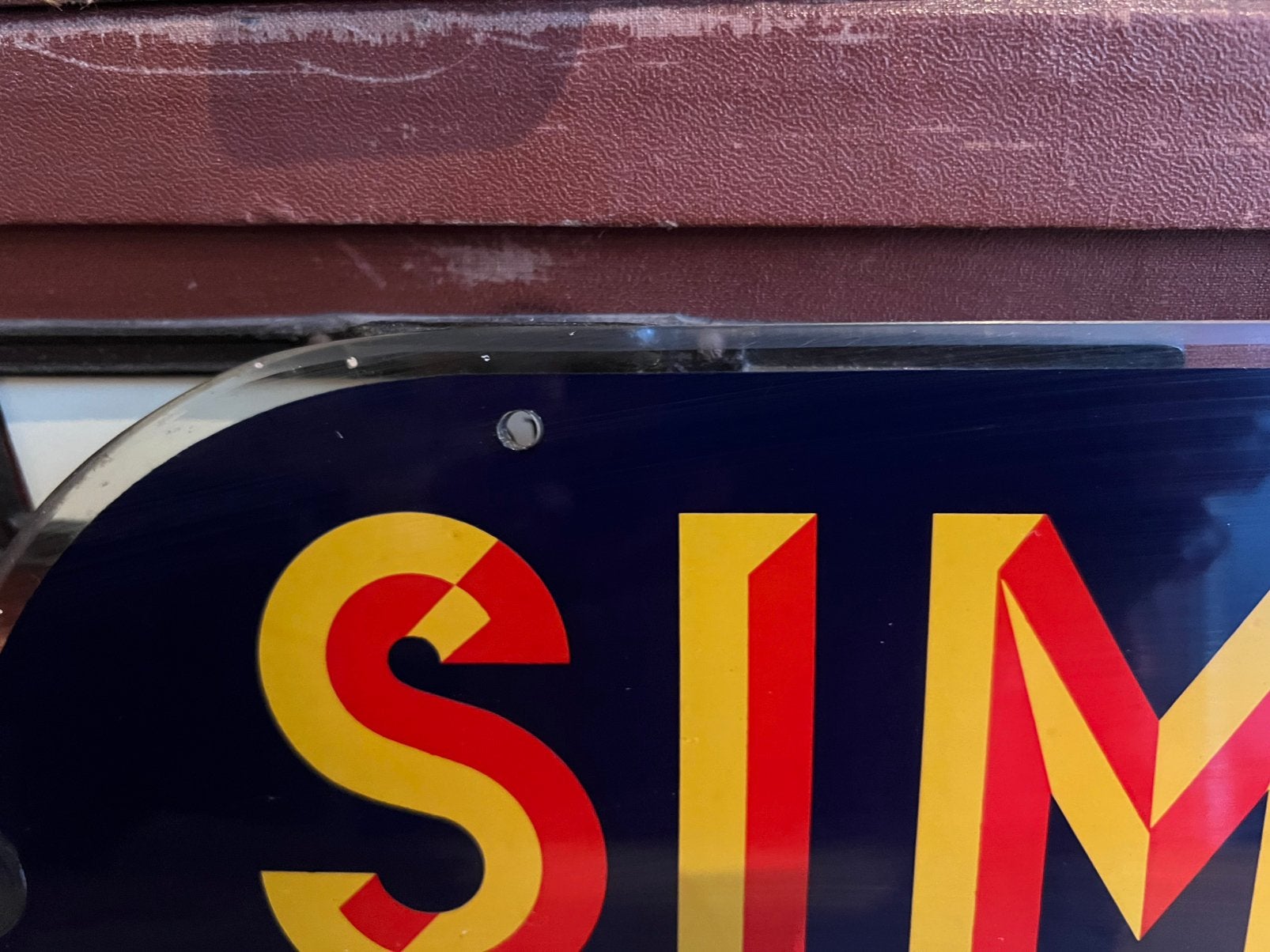 SIMPLEX RIJWIELEN RECLAME BORD GLAS, Ophalen, Zo goed als nieuw, Reclamebord