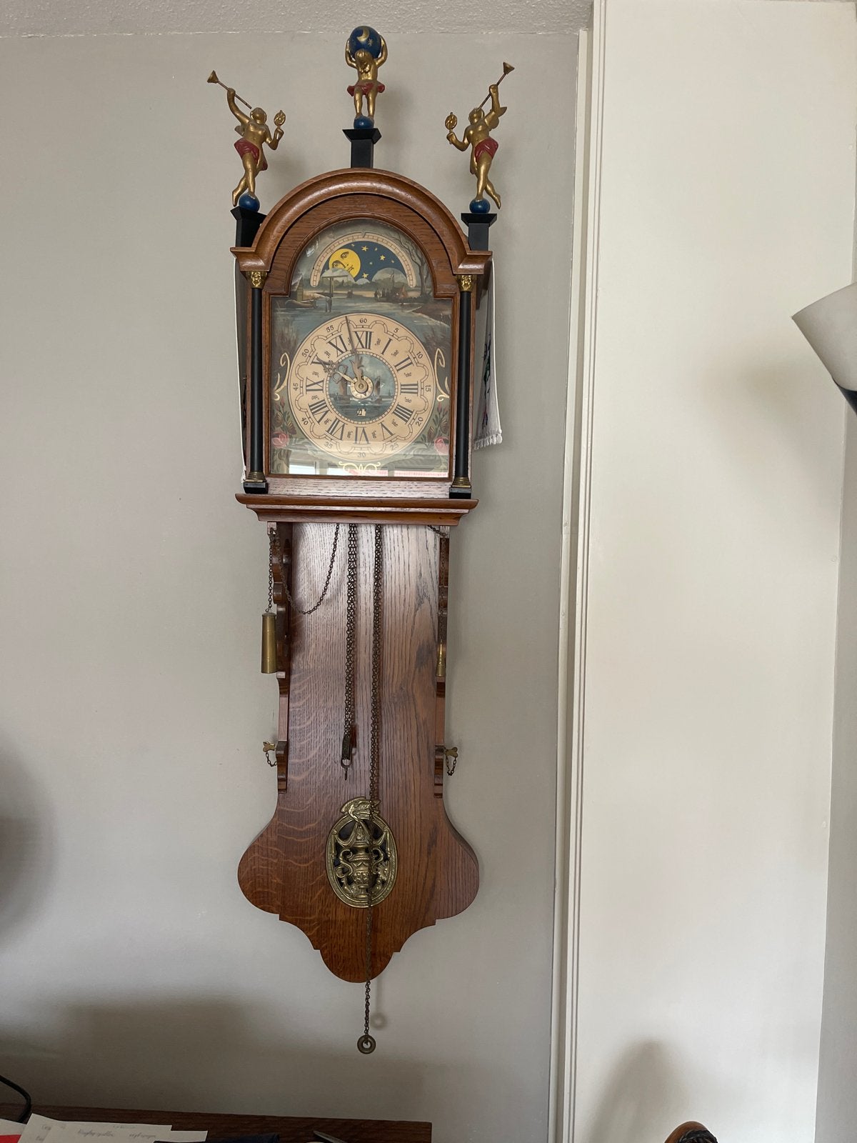 Antieke Friese Staartklok - 130x35 cm - Goede Staat, Ophalen of Verzenden