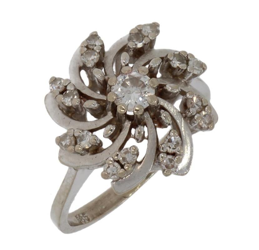 Diamanten luxe 14k gouden rozet dames ring briljant, Voordeelsieraden, Verzenden, Met edelsteen, Dame