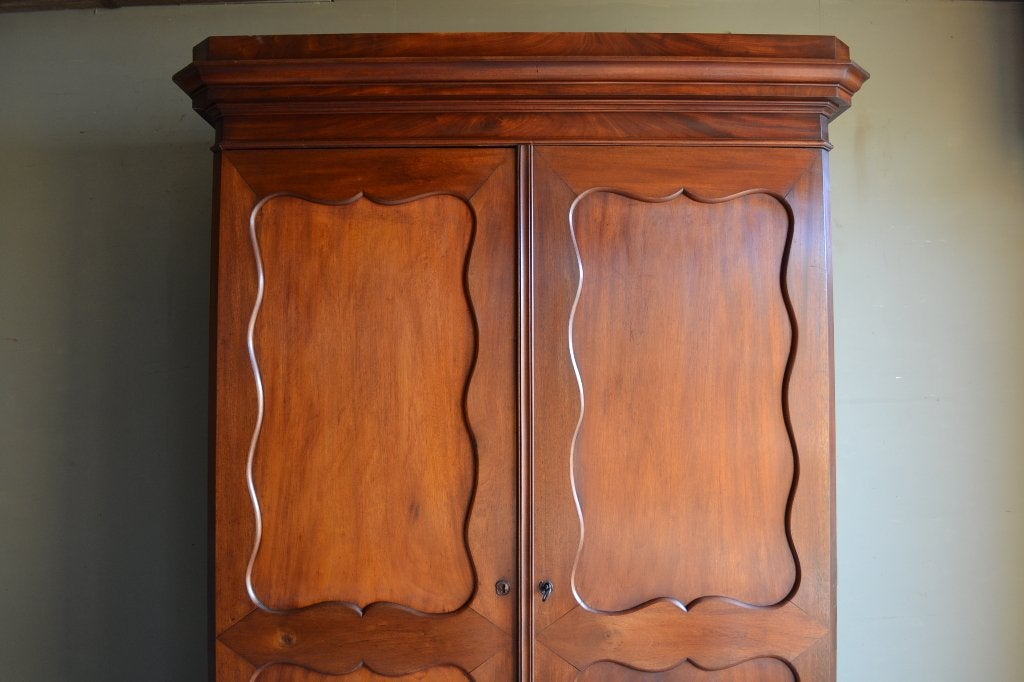 Prachtige antieke mahonie biedermeier garderobe, kledingkast, Verzenden