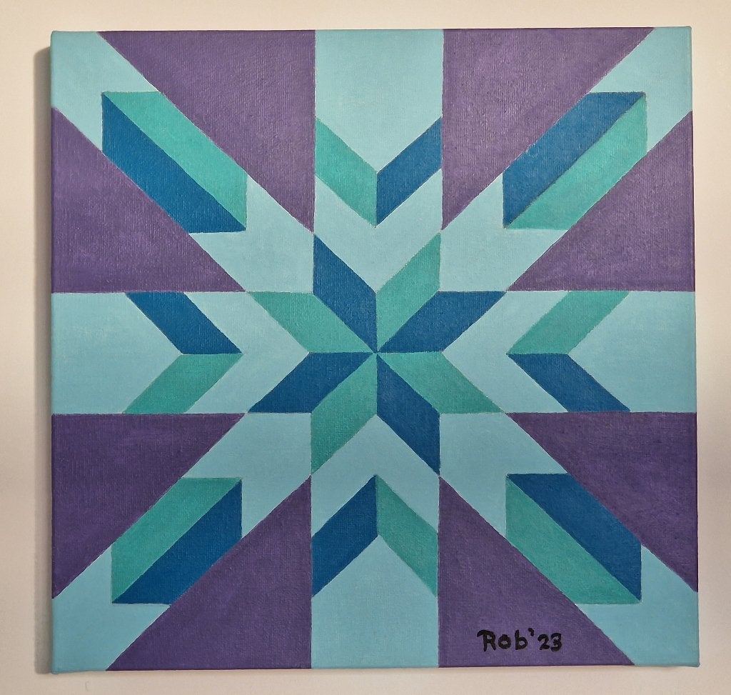 abstract zelf geschilderd op doek met acryl, 2 luik, Ophalen