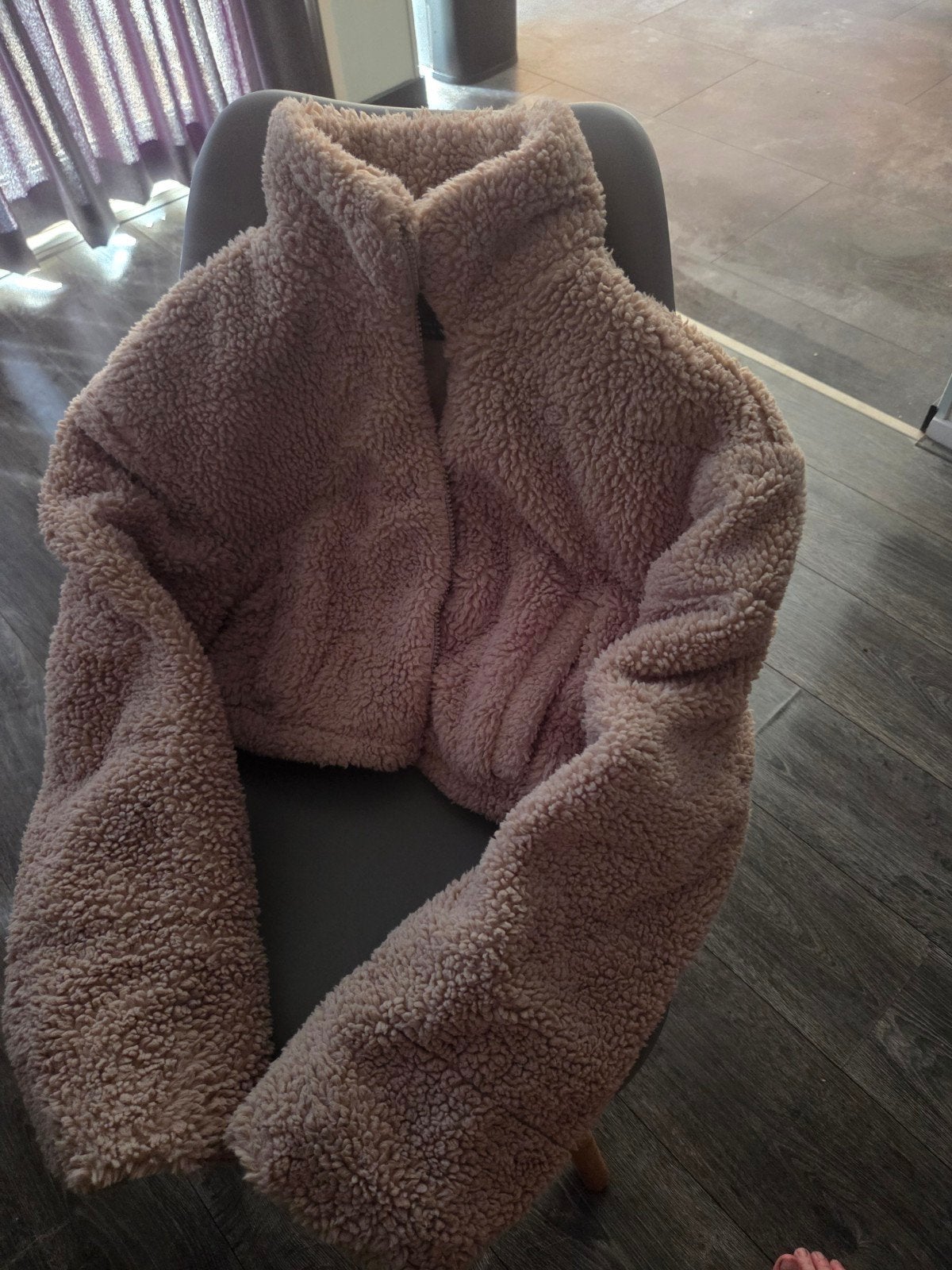 Bershka Teddy Jasje - Beige - Maat M, Bershka, Roze, Gedragen, Ophalen