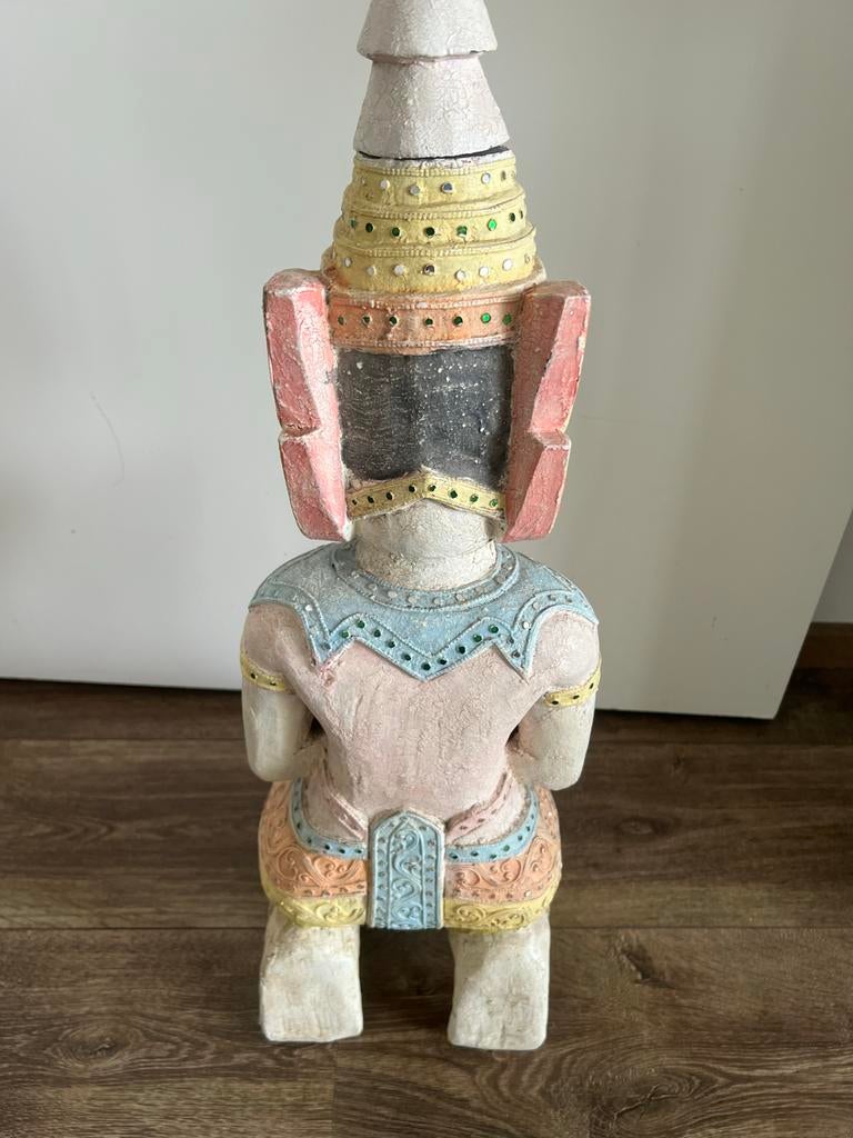 Handgesneden Houten Boeddha Beeld - Aziatische Decoratie, Huis en Inrichting, Woonaccessoires | Boeddhabeelden, Ophalen, Gebruikt