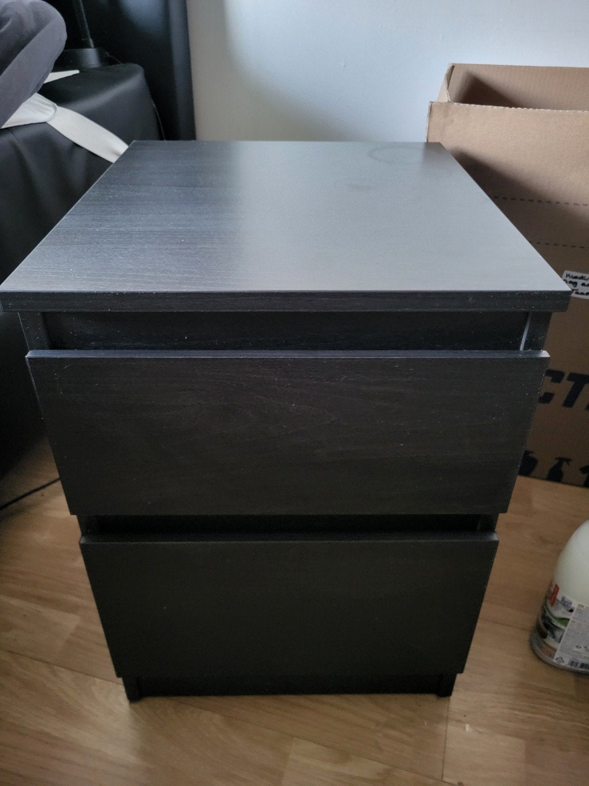 Donkerbruin IKEA nachtkastje/ladekastje 35x49 cm, Ophalen, Gebruikt, Minder dan 45 cm, 55 tot 70 cm