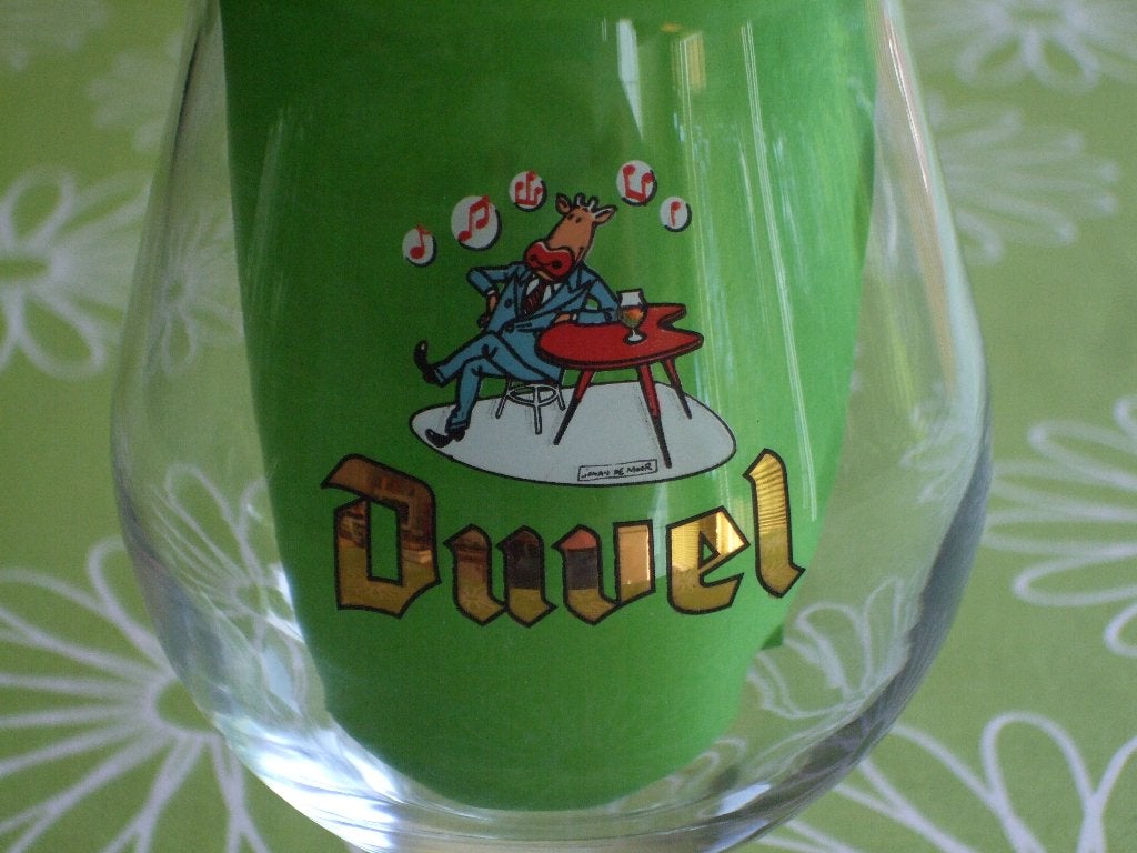 Kobe de koe - Duvel jaarglas 2003 - zo goed als nieuw, Verzamelen, Ophalen of Verzenden, Zo goed als nieuw, Glas of Glazen, Duvel