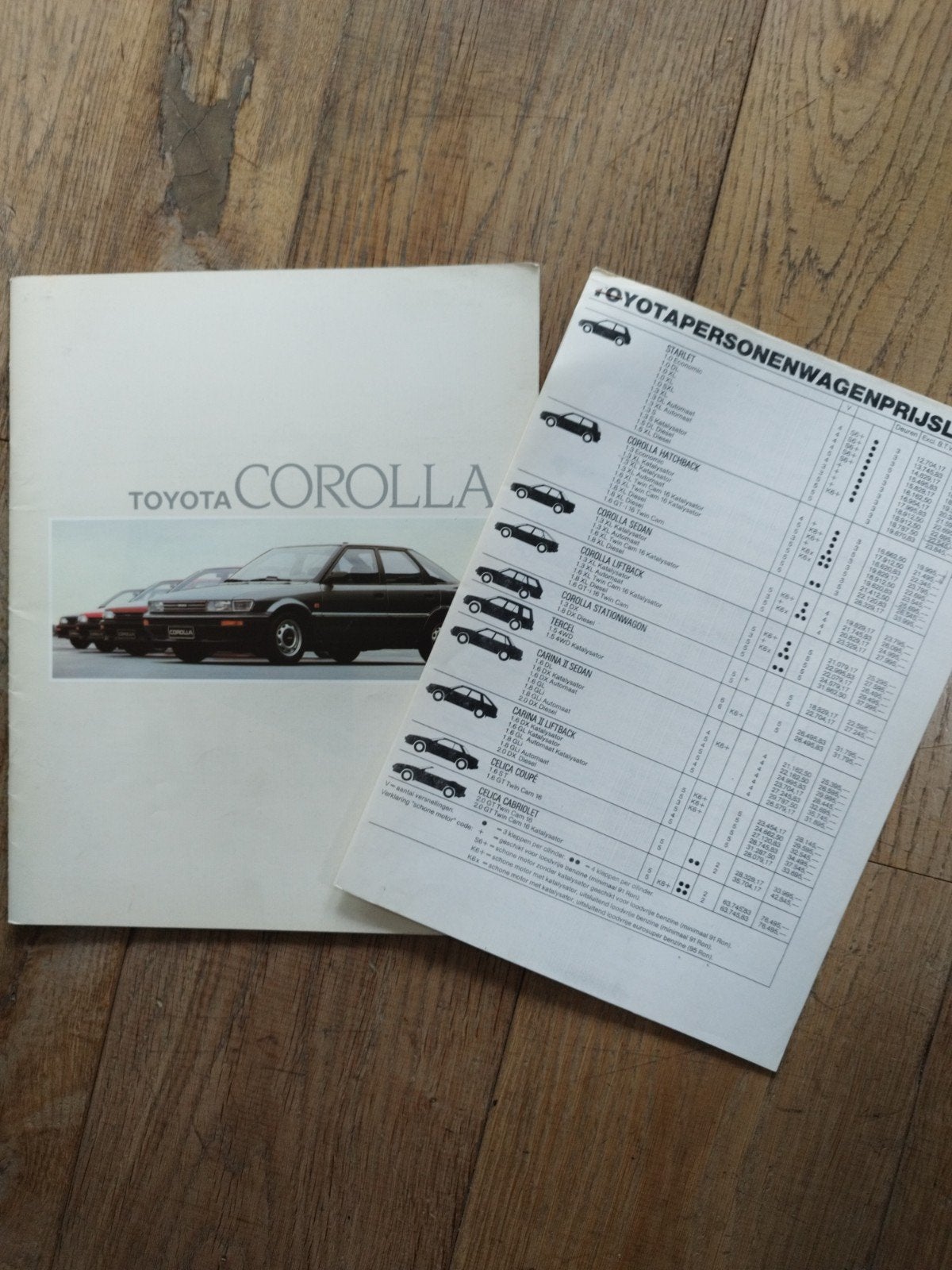 Toyota Corolla brochure uit 1987 met prijslijst, Toyota, Ophalen of Verzenden, Zo goed als nieuw, Toyota