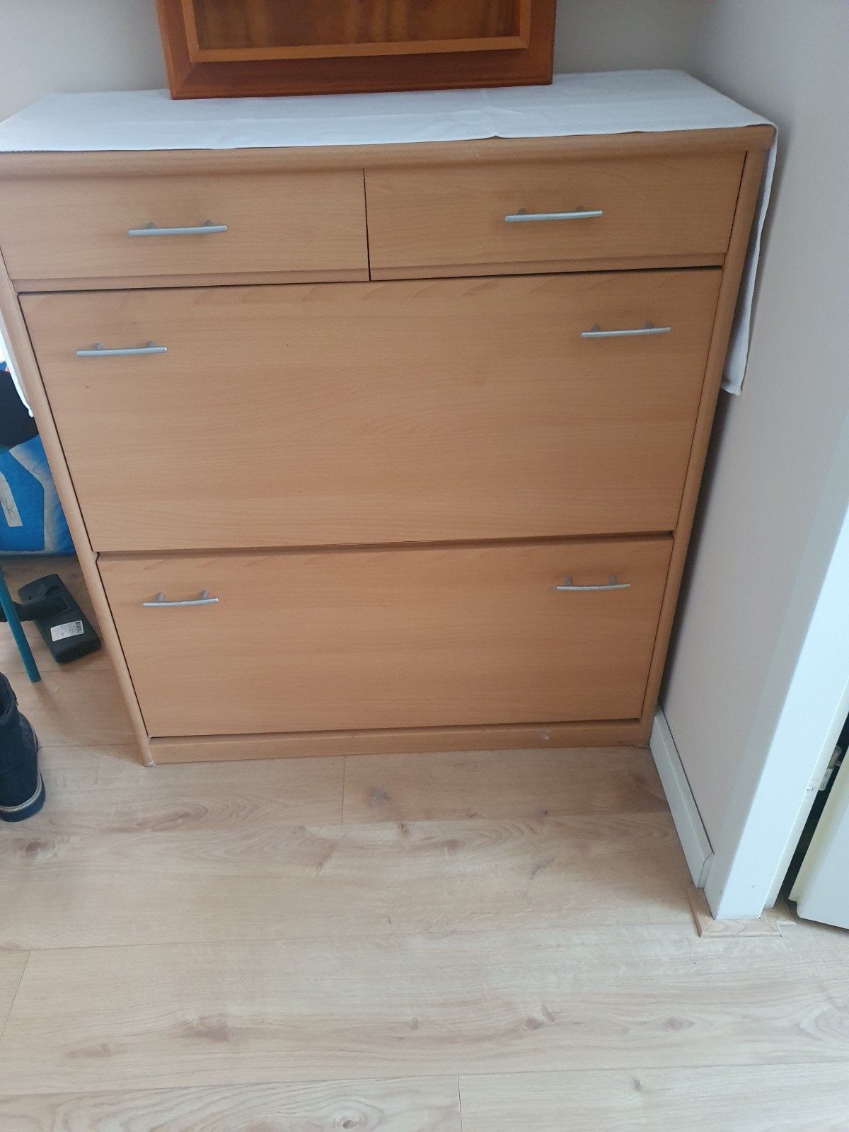 Houten schoenenkast met lades, Ophalen, Gebruikt, Modern, functioneel